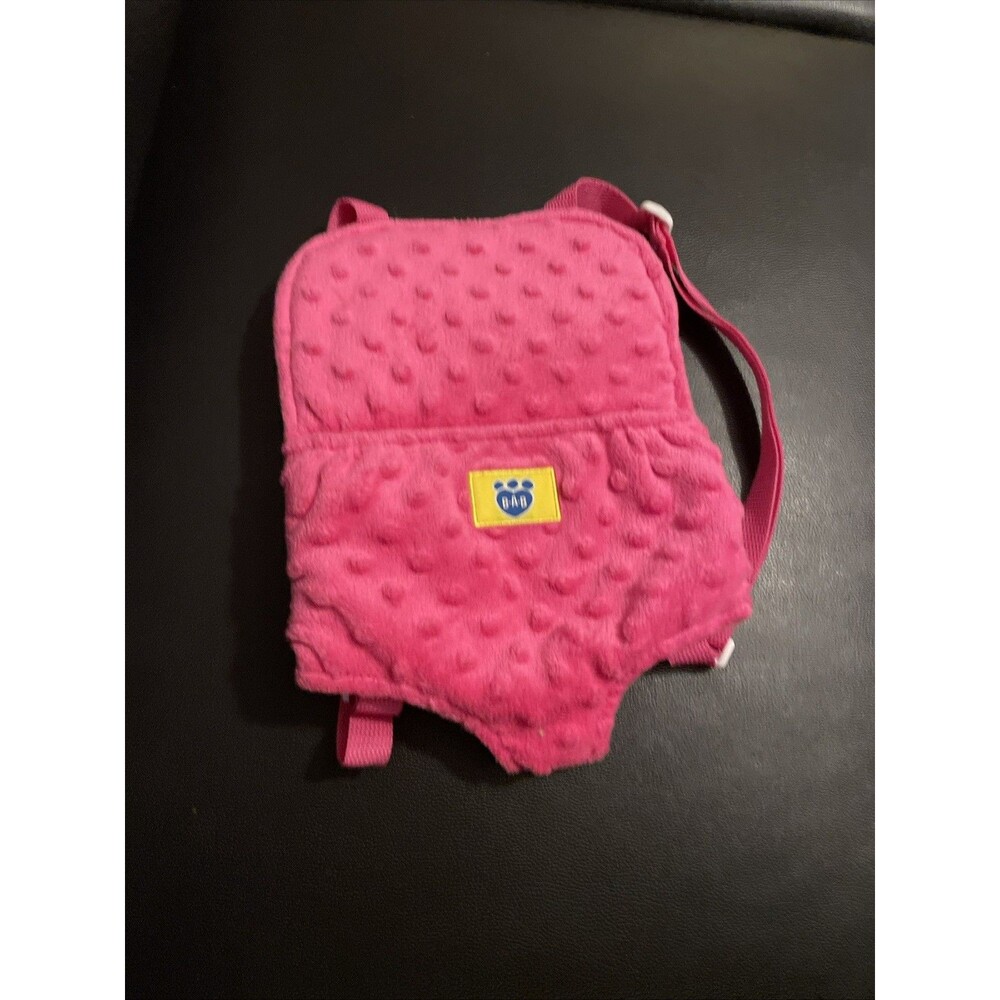 Build A Bear Pink Carrier Front / Rear Pack Fleece Minky Dot Adjustable Straps